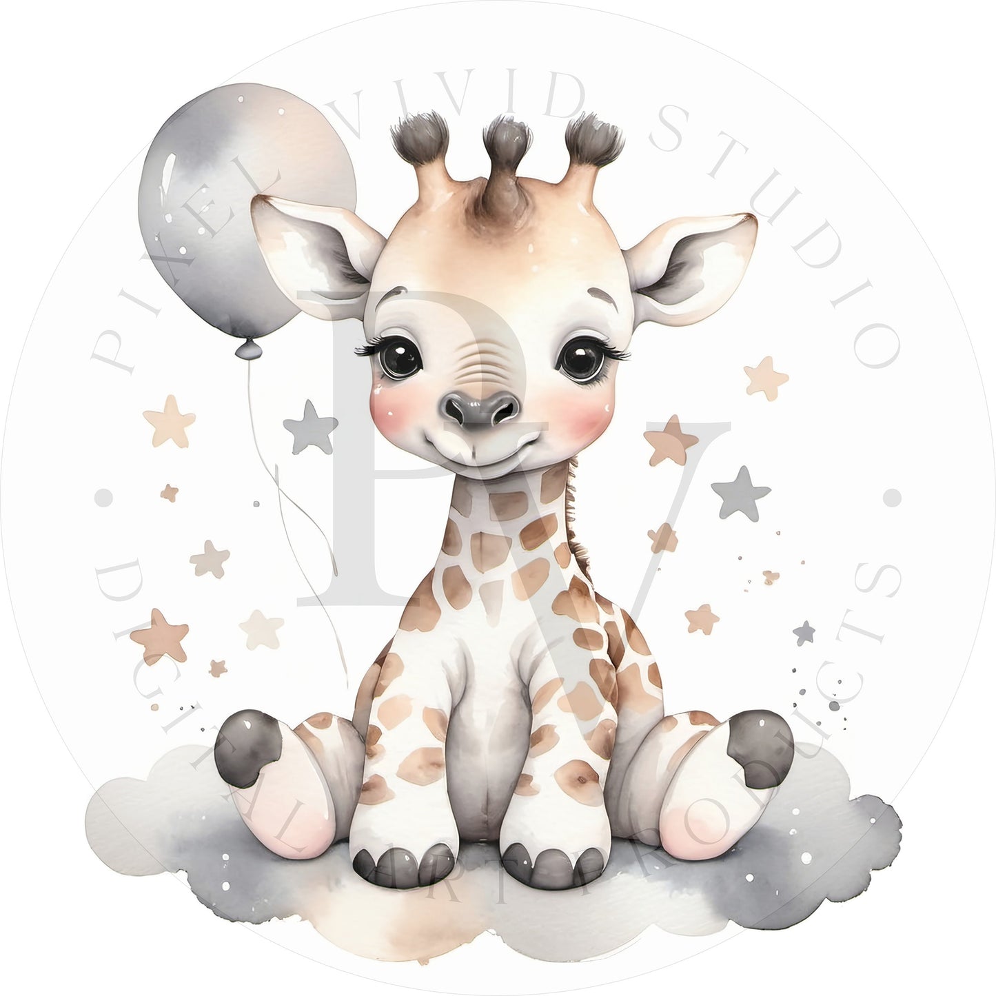 Baby giraffe Printable Wall Art, Nursery Wall Art, Animal designs, Printable Decor, Large Photo Poster, Square format, Digital Download