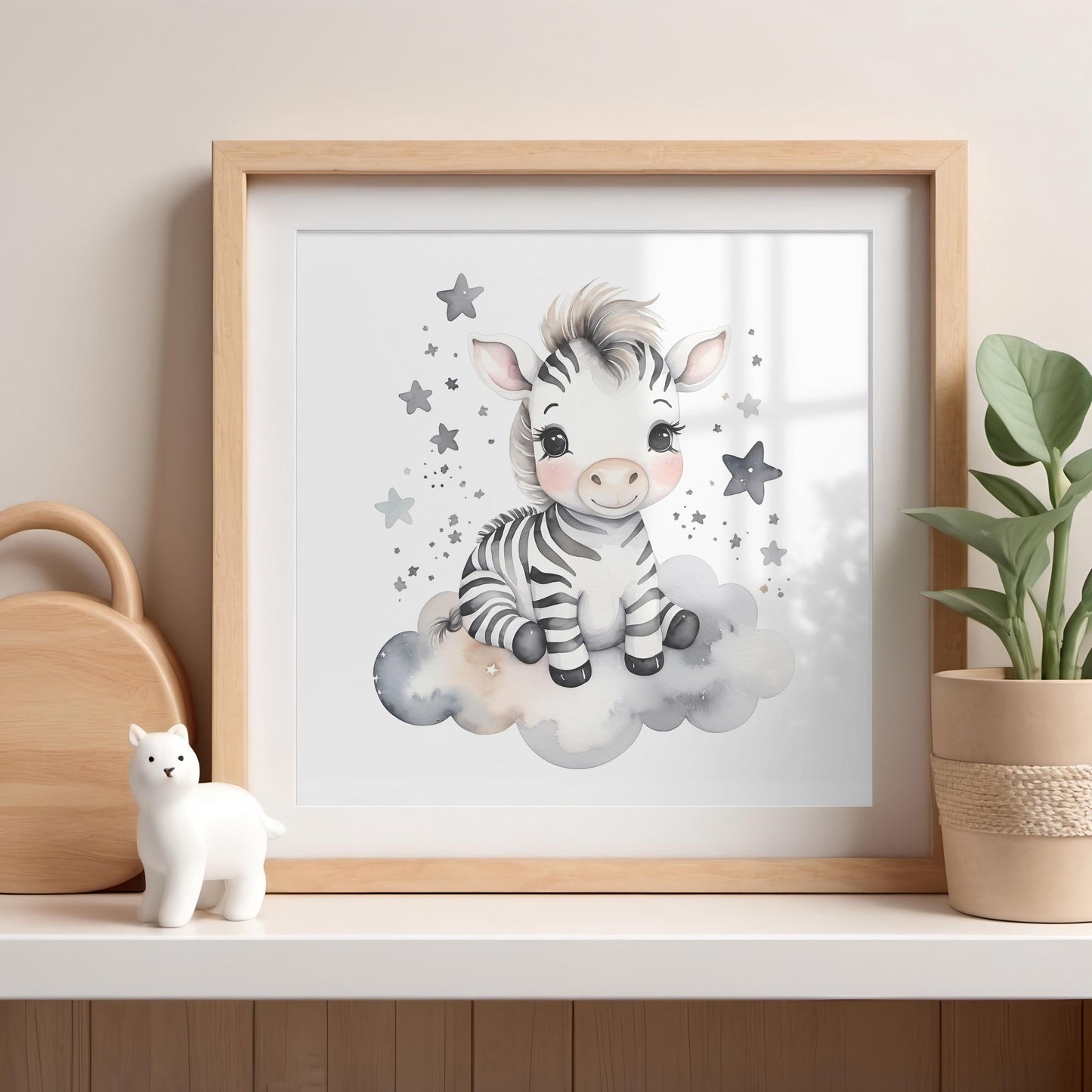 Baby zebra Printable Wall Art, Nursery Wall Art, Animal designs, Printable Decor, Large Photo Poster, Square format, Digital Download