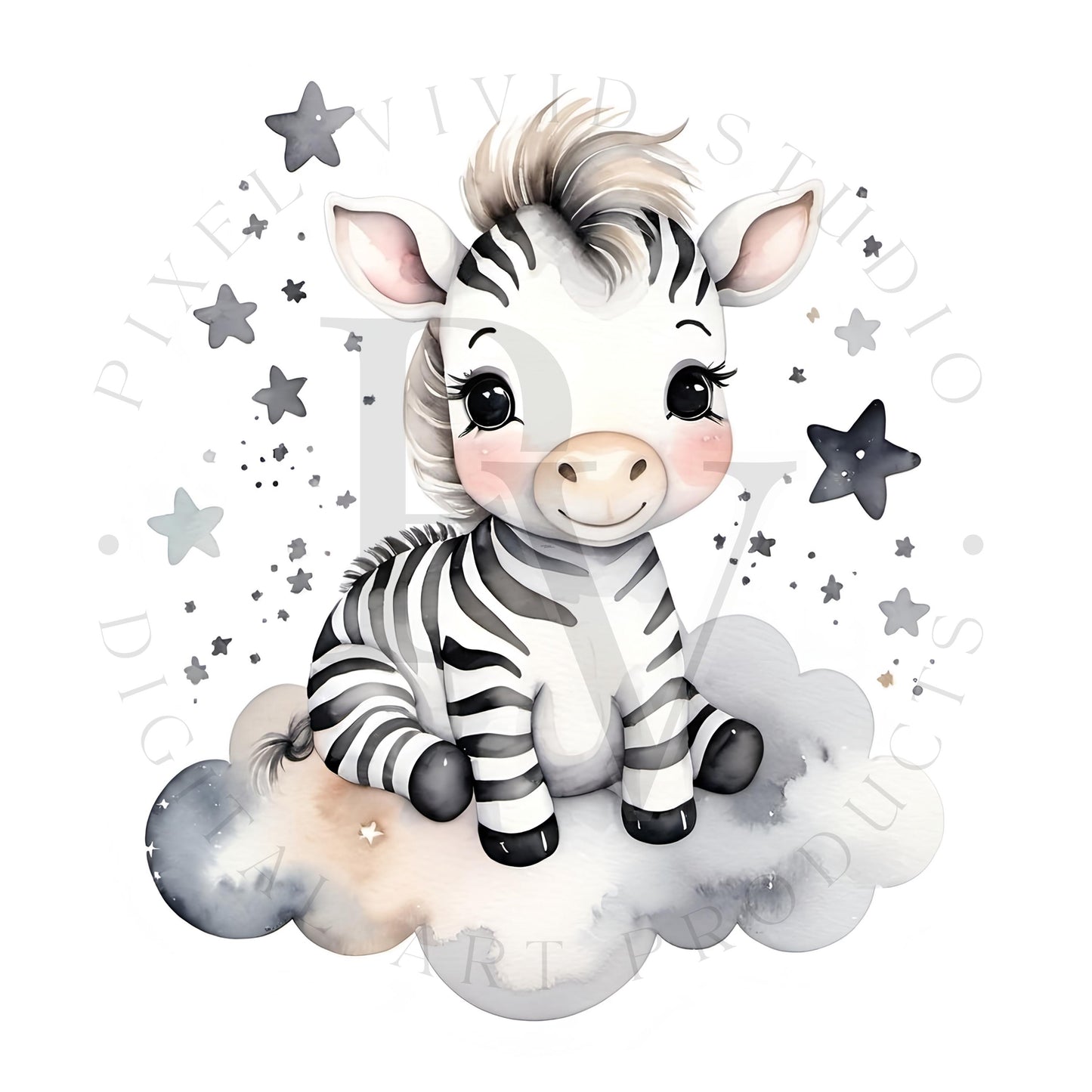 Baby zebra Printable Wall Art, Nursery Wall Art, Animal designs, Printable Decor, Large Photo Poster, Square format, Digital Download