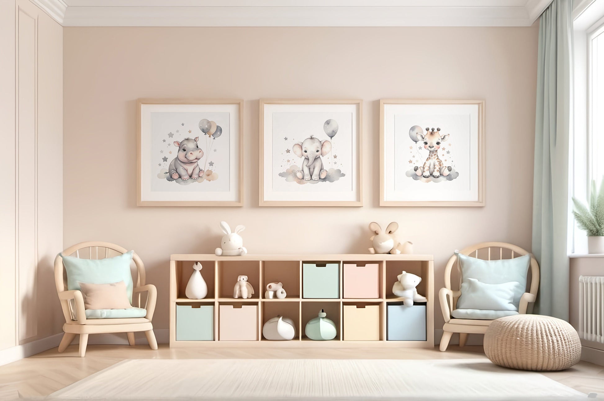 Baby giraffe Printable Wall Art, Nursery Wall Art, Animal designs, Printable Decor, Large Photo Poster, Square format, Digital Download