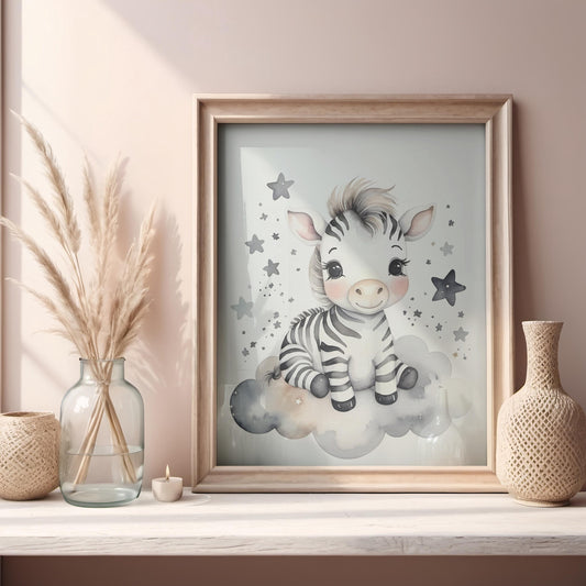 Baby zebra Printable Wall Art, Nursery Wall Art, Animal designs, Printable Decor, Large Photo Poster, Square format, Digital Download